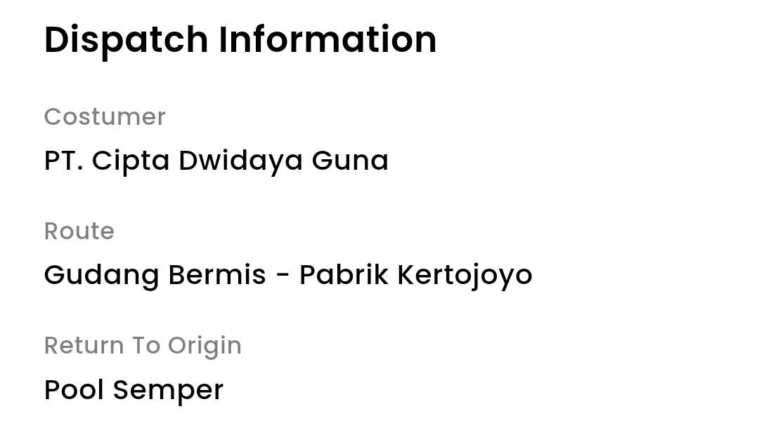 Dispacth Information, Order.jpg